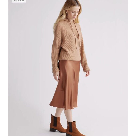 Quince 100% Washable Silk Skirt in copper brown - Picture 2 of 6